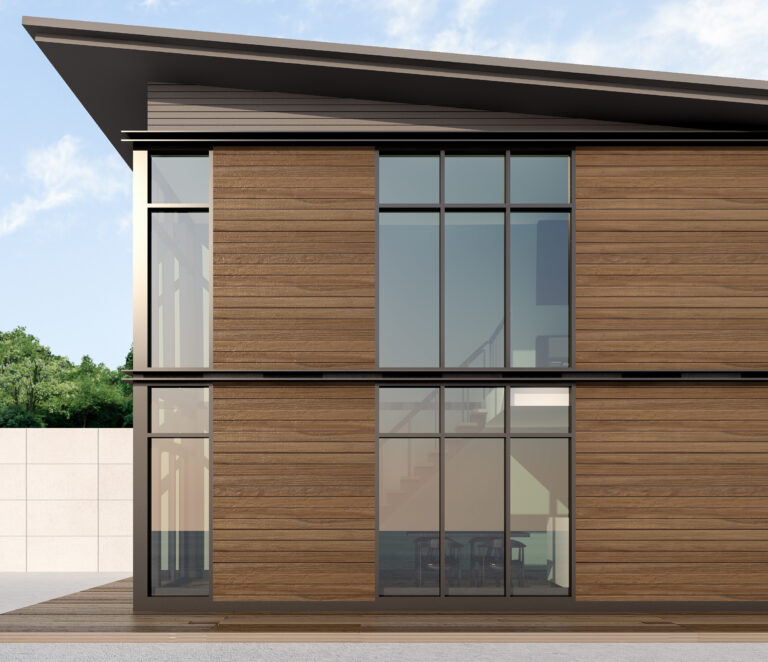 Shipping,Container,Homes,With,Wooden,Wall,,,3d,Rendering